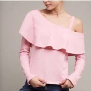 BNWT Anthropologie Postmark Asymmetrical Long Sleeve One Shoulder Top